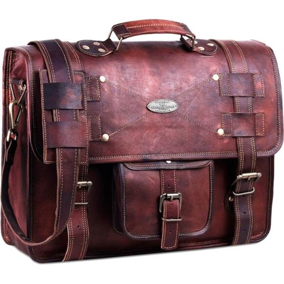 Full Grain Leather messenger bag for men Leather laptop bag for men